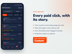 See time, location and landing page for every paid click, with over-threshold clicks flagged instantly