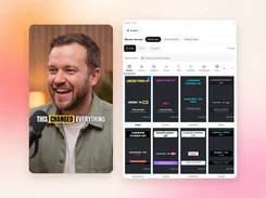 Cliphi style selection panel displaying caption-style templates beside a vertical video preview.