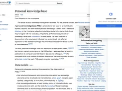 Wikipedia page about personal knowledge bases with a Clipii sign-in panel reading “Connect Clipii” and a button to connect the service.