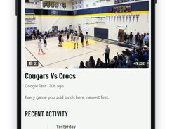 App - ClipItCoach is available on Google Play. The dashboard is where players can view their teams recent activity