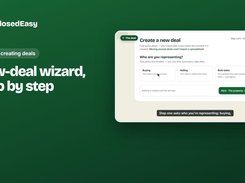 ClosedEasy new-deal wizard screen asking who the user is representing, with Buying, Selling, and Both sides options.