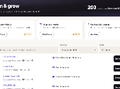 CollabPals “Earn & grow” page with Community Watch, Thumbnail Tester, brand discovery, filters, and a collaboration task list.