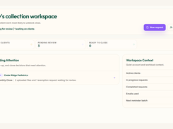 Collection Dashboard and Work Status