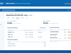 Illustration: separate B2B and B2C prices on one product, plus tiers, slabs and contracts.