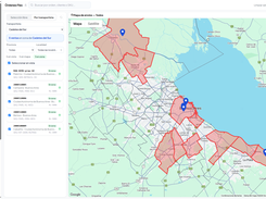 Flex delivery zones on a map, with each order matched to its zone
