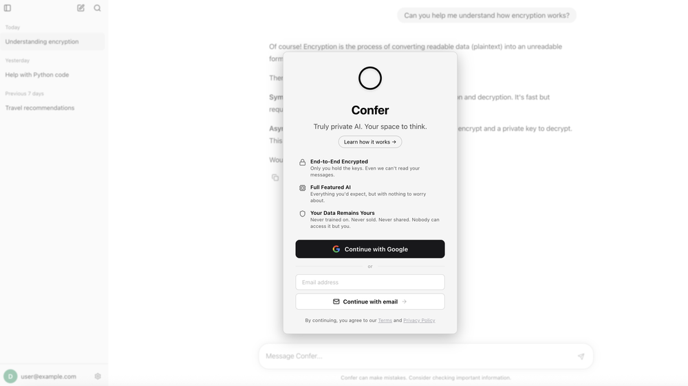 Confer Screenshot 1