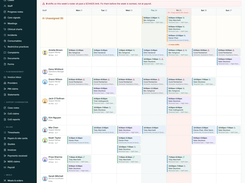 The week board, with nine SCHADS award checks on the draft roster