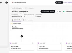 Build transfer automations with a visual builder with actions such as move, rename, PGP encryption/decryption, compression, and more.