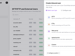Quickly add new external users with a step-by-step setup with the option to automatically generate users. Set permissions and feature access granularly.