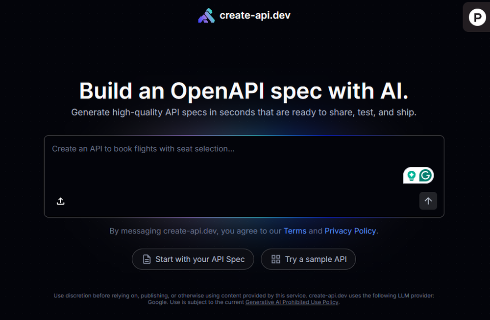 create-api.dev Screenshot 1