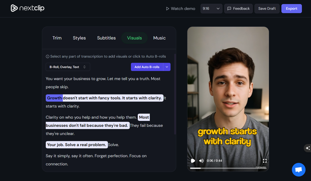 Add visuals to your video Using Ai
