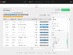 CreditorWatch Applications inbox for Panda Toys with application records, status tags, credit limits, pagination, and an open filter panel.