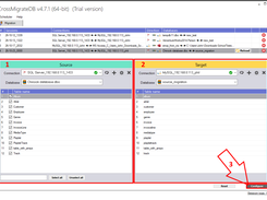 After selecting source and target databases you should go to Configuration step
