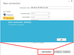 Check the connection to ensure it is working properly and save the settings.