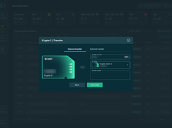 Cryptobanco internal transfer between wallets