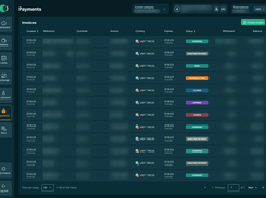 Cryptobanco invoices with real-time payment statuses