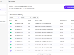 Payments in the merchant console