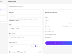 Creating an invoice with a payment link
