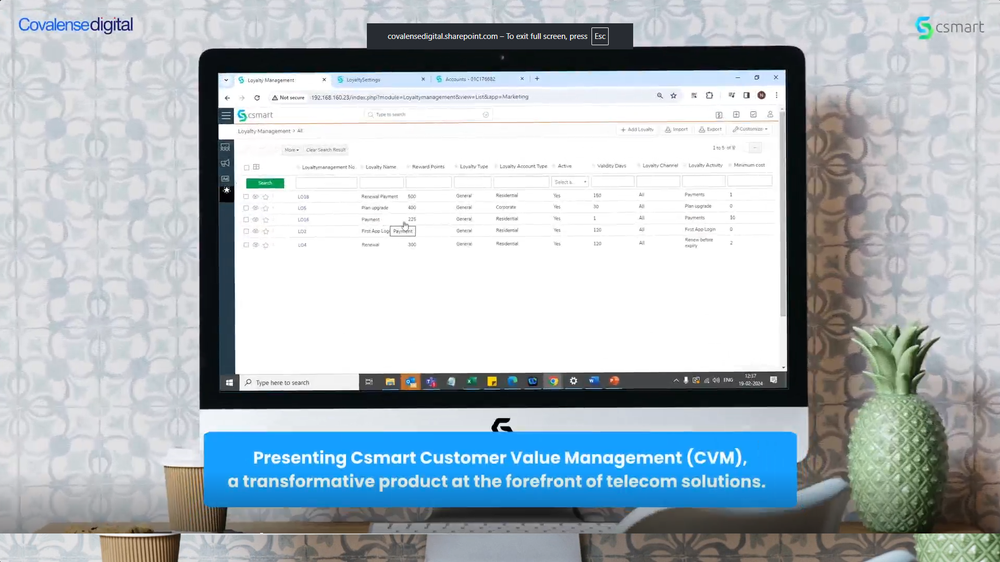 Csmart Customer Value Management (CVM) Screenshot 1