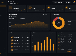 A Restaurant Admin dashboard displays revenue, order, customer, and average-order-value metrics, charts, top-selling items, and recent orders.
