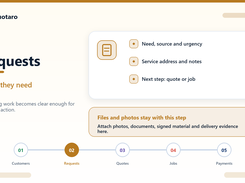 Turn incoming service requests into structured next actions with notes, urgency and service context.
