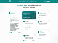 Customer testimonials highlighting how businesses rely on CurrencyFreaks for accurate, dependable currency data in their applications.