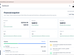 CustomerFlows dashboard.