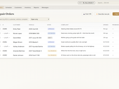 Every open job on one board - status, vehicle, customer and complaint without opening anything.
