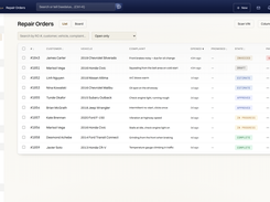 Status, vehicle, customer and complaint without opening anything.
