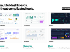 Build SaaS, sales, revenue, marketing, finance, and ecommerce dashboards to track your most important KPIs.