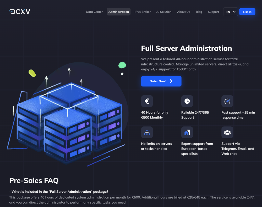 DCXV administration