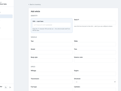 Paste a VIN in DealerVLO and the year, make, model, and specs fill in from NHTSA.