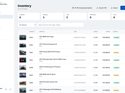 DealerVLO inventory: VIN-decoded vehicles with photos, stock numbers, and pricing.