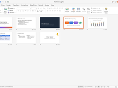 DeckCraft slide sorter view showing eight presentation slide thumbnails, with slide four selected.