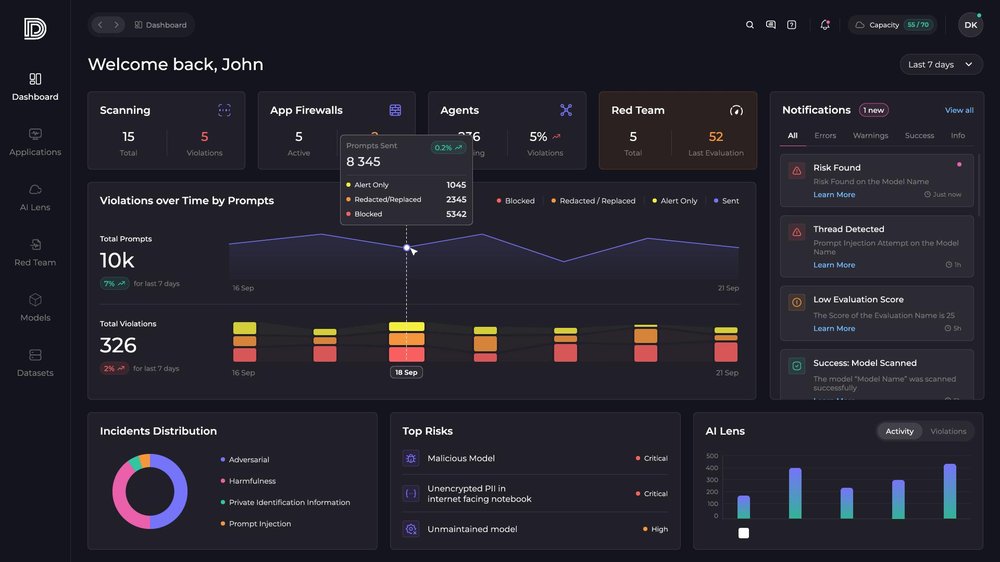 DeepKeep Dashboard