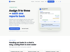 One card per task in the group chat, a status for every assignee