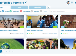 Portfolio view across projects with status and timeline visibility
