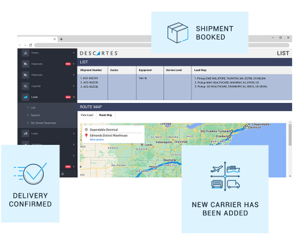 Descartes Shipper TMS Screenshot 1