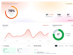A live agent dashboard - as your AI clone works on your support.