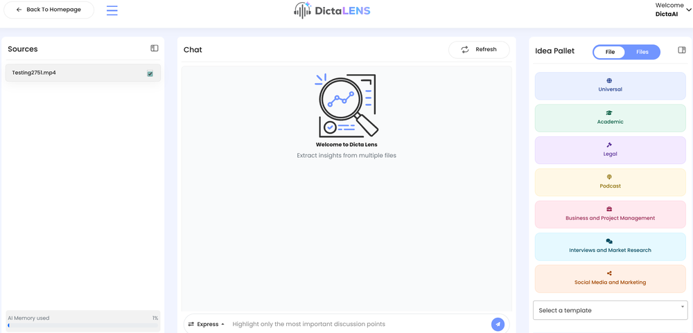 DictaLens -Analytics Tool
