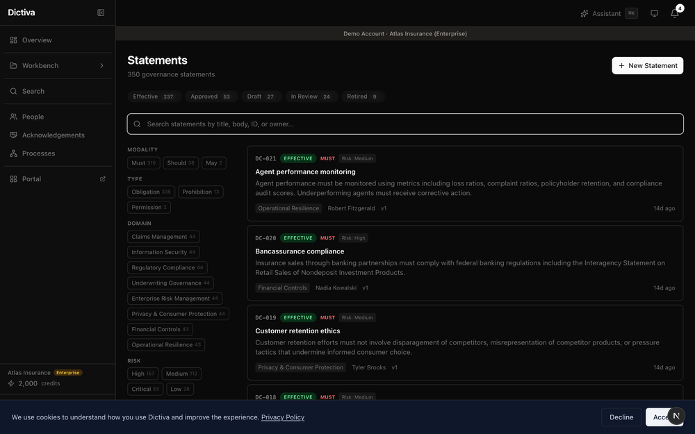 Statements list