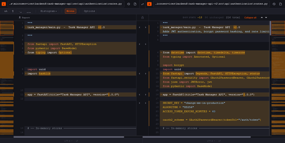 Code Diff Dark