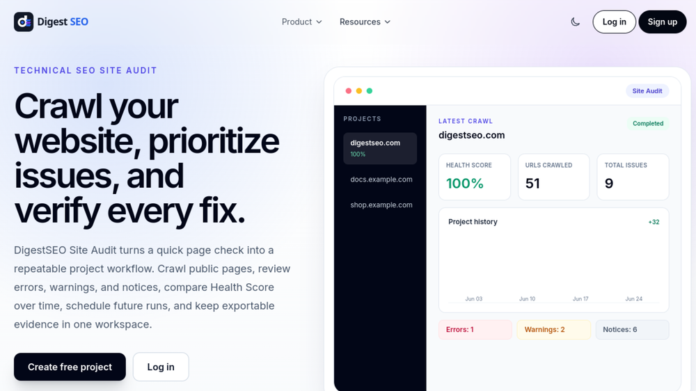 DigestSEO Website Page
