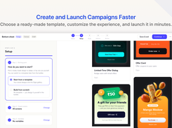 Template gallery for quickly creating and launching ready-made in-app campaigns with customizable designs.