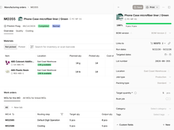 Get real-time manufacturing insights, track COGS, and log quality checks.