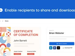 Help recipients share their digital achievements on social media or download in PDF.