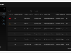 DigiWeb Transcription Dashboard (Dark Mode)