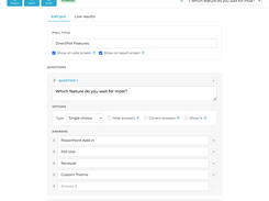 The cockpit's Edit poll tab