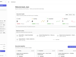 Dashboard — document status at a glance