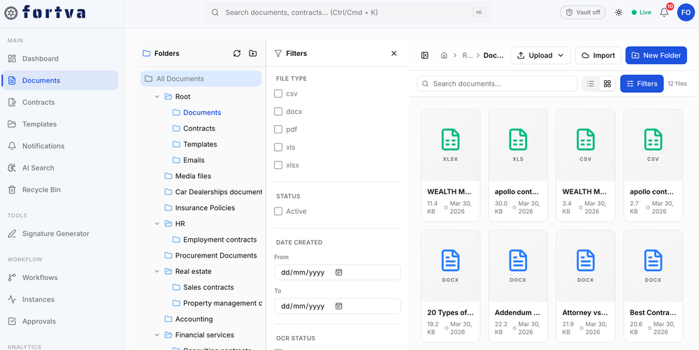 Easy to filter documents 
